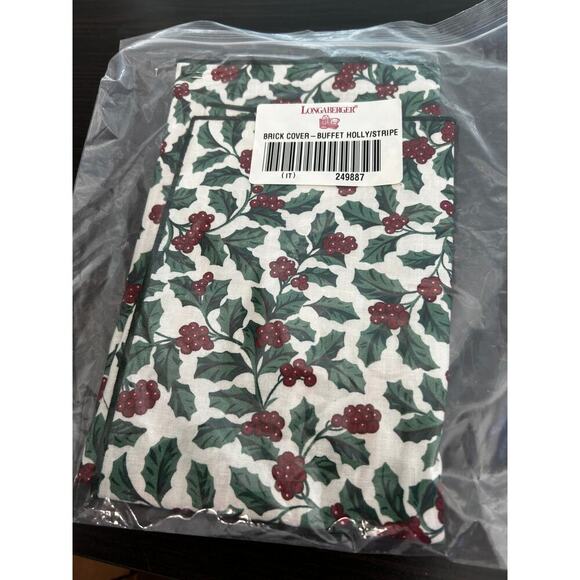 Longaberger BUFFET BRICK COVER‎  Holly Imperial Stripe Fabric NEW holiday 249887 - Picture 1 of 1